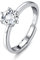 KALVICA 925 Sterling Silber Ringe für Damen Verstellbarer Verlobungsring mit Weiß Zirkonia Engagement Ring Trauringe Eternity Promise Ringe for Couples