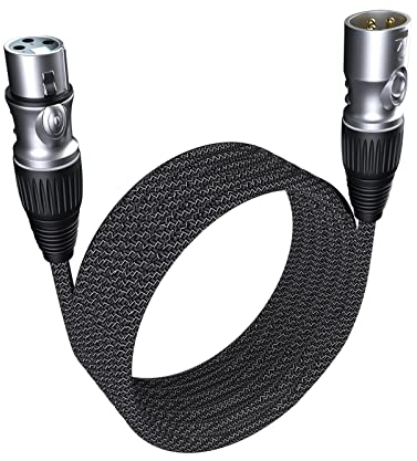 GeoHN.G XLR auf XLR Kabel 5M, 3-Pin Mikrofonkabel XLR Stecker auf Buchse Verlängerungskabel Kompatibel mit Mixer, Live-Bühne, Lautsprecher, Verstärker, Musikaufnahme und mehr