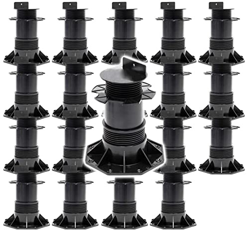 XPOtool Set 20x Stelzlager für Terrassen, 2700kg, 137-215mm, höhenverstellbare Stellfüße für Terrassendielen, Platten und Planken