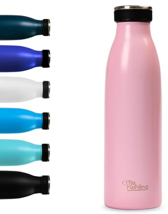 Borraccia Termica in acciaio inox da 500 ml - Otto Koning - Bottiglia termica isolata. Mantiene le bevande fredde per 24 ore e quelle calde per 12 ore. Bottiglia thermos a prova di perdite, senza BPA