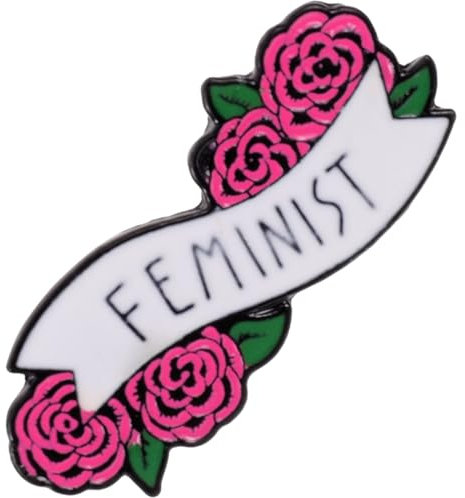 Amosfun Zarte Rosenblütenbrosche Aus Legierung Mit Feministischen Buchstaben Anzug Und Jeans Brosche Für Damen Modisches Schmuckaccessoire Für Partys Und Hochzeiten