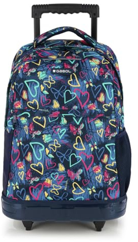 Gabol Schultasche Rucksack mit Rädern Kreide, dunkelblau, Medidas: 34x46x20 cm