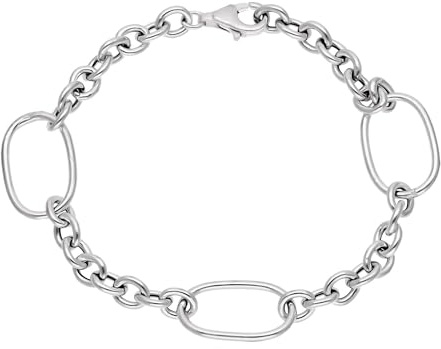Pulsera eslabones ovalados en Plata de Ley 925 - Joyas para Mujer - Hecho en España - Ideal para regalo