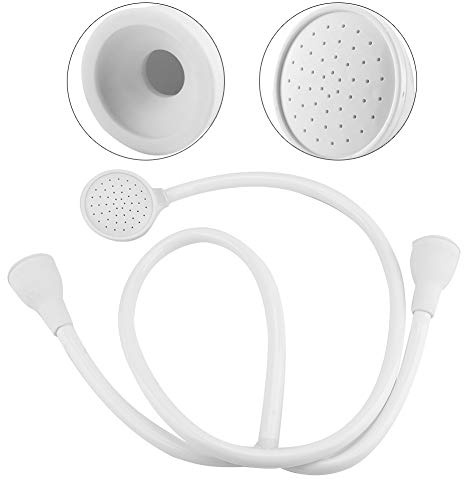 Double Tap Push On Shower Head with Hose, Hairdresser Shampoo Spray Pet Cleaner Set, Bath Tub Sink Faucet Attachment for Bathing Shampooing and Pets Shower