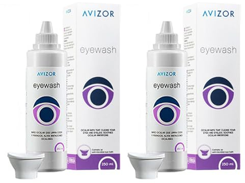 Eyewash 2x250ml - Baño Ocular que Limpia Ojos y Párpados - Alivia Irritaciones - Solución Tamponada, Isotónica y Estéril - Pack Ahorro