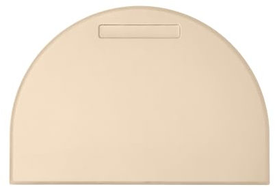 Eglooh - Diana - Schreibtischunterlage aus Leder Beige cm 50x35 - Mit halbrunder Form, Stiftfach und Handwerkliche Nähte - Made in Italy