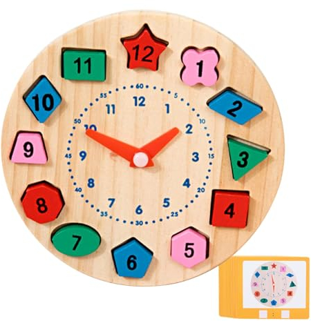 Generisch Sortieruhr aus, Uhr für Kinder - Holzuhr Spielzeug Sichere Lehruhren - Lernspielzeug mit leuchtenden Farben für Kinder, und Mädchen