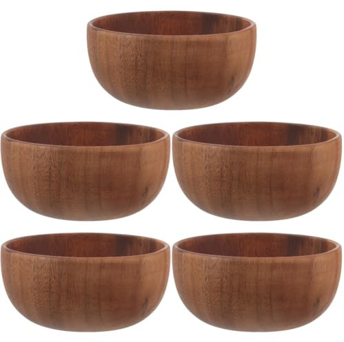 Cabilock 5 Uds Cuenco De Madera Vajilla Ensaladera Fruteros Frutero De Madera Frutero De Madera Cuenco para Servir De Madera Cuencos para Cocina Cuencos para Servir Cuenco De Pan De Madera