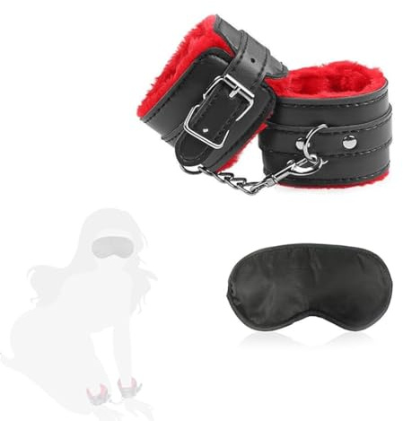 Cuir noir ajustable en peluche pour jeu de rôle et accessoires