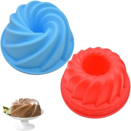 Zliger 2 stampi per ciambella in silicone, diametro 16 cm, stampo per ciambella, in silicone, per dolci riutilizzabili (Viola+Arancione+Rosso Rosa)