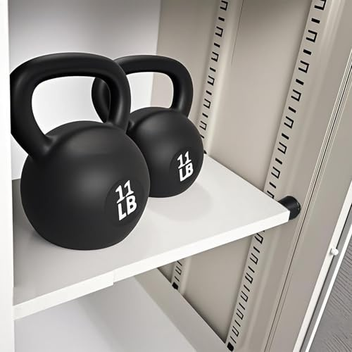 zsttion Adjustable Locker Organizer Shelf, 30LB Load-Bearing Metal Locker Shelf for Schools, Offices, Gyms, Locker Shelf Expandable to Fit Your Locker 11-18” (1, White)