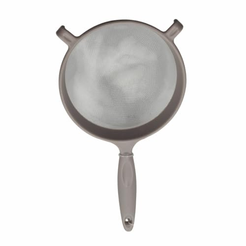 Natural Fine Mesh Sieve with Handle – Plastic Strainer with Resting Arms, 14.5cm Diameter, Assorted Natural Colours (Natural)