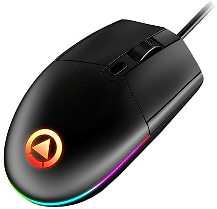 CIYODO Wired Gaming Mouse USB Backlit Mouse for Laptop Computer | 800dpi 1200dpi 1600dpi Three Gears, Abs Body, Black Streamlined Ergonomic Matte Finish