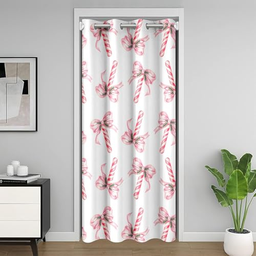 Homemissing Cortinas de privacidad para puerta de armario, 86 x 203 cm, color rosa, con lazo para puerta de armario, cortina opaca para sala de estar, 30%-50%, cortina opaca para puertas kawaii con