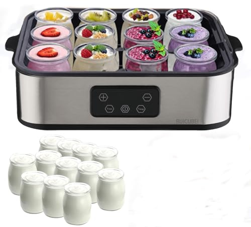 Automatic Yogurt Maker,1400ML Yogurt Maker Machine,Multi-Function Electric Yogurt Machine,Adjustable Temperature & Time Control for Fresh Homemade Yogurt,Yogurt Jar with 8 Lids,Health Gift (2200ml)