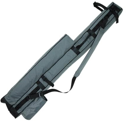 Tronixpro Double Quiver - Grey Black | Sea Fishing Beachcaster Rod Holdall | Fits 4x Shore Fishing Rods, 1x Shelter, 1x Rod Rest | Durable, Water Resistant Fabric | Full Length Zip | 145cm