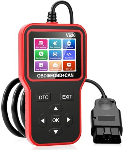 diymore Herramienta de diagnóstico automotriz multifuncional V620 OBD2, herramienta de diagnóstico de pantalla TFT a color de 2.8 pulgadas, lector de código de error con función de prueba de batería