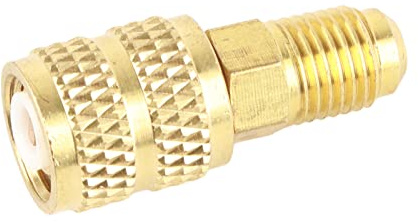 lyrlody Adaptateur R410A, Connecteur CVC en Laiton, 1/4 Mâle SAE vers 5/16 Femelle SAE, Idéal pour les Mini Climatiseurs Split et les Systèmes de Réfrigération (R410A extérieur 1/4SAE intérieur