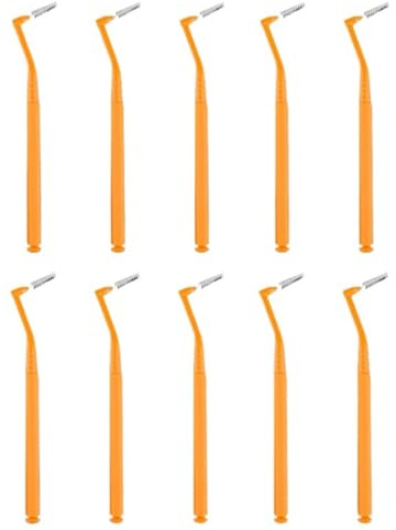 Interdentalborste 10 st/pack mellantandborste, mikro, mini med lock (orange (1,2-1,5 mm))
