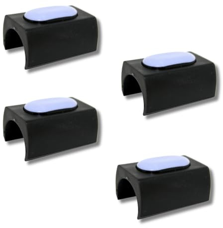 GLEITGUT 4 x Teflongleiter für Freischwinger schwarz PTFE Klemmgleiter für Rundrohr 20-22,9 mm Möbelgleiter mit Zapfen für Schwingstuhl