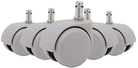 Ruedas Silla Oficina Gris 11 mm/50 mm Juego de Repuesto sillas Escritorio giratorias (Pack 5 uds)