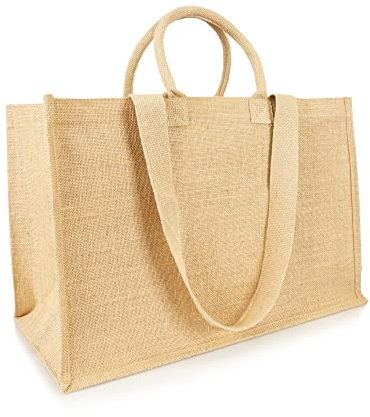 Jute statt Plastik Original | JB1415XL | Jutetasche extra groß | Einkaufstasche Jutebeutel | Fair & Nachhaltig | Shopping Einkauf