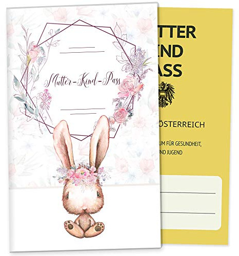 OLGS Mutter-Kind-Passhülle Österreich Bunny Baby Geschenk Ultraschallbilder (Hülle für österreichischen MuKi-Pass, Romy)