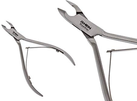 Pinza professionale per cuticole, pinza per cuticole, 5 mm, pinza per diabetica, pinza per cuticole, pinza per unghie, 10 cm, con bordi arrotondati e angoli in acciaio inox