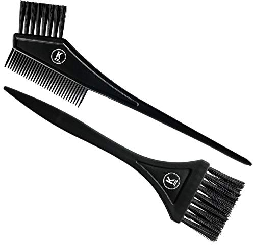 K-Pro Färbepinsel Set - Farb Pinsel breit zum Haare färben, schwarz mit Kamm