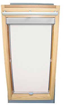 Rollo für VELUX Dachfenster THERMO Alu-Rückseite Abdunkelung Komfort Premium für TYP GGL/GPL/GHL - 204 - Farbe Weiß - BLENDE + Haltekrallen - KLICK Montage