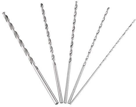 Spiral Drill Bit,ANGGREK 5 Pieces Extra Long Drill Bits 2mm 3mm Drill Bit Wood Drill Long HSS Spiral Drill Wood Long 4mm Spiral Drill 5mm Straight Shank Twist Drill for Metal Power Tools