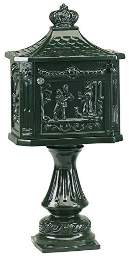 Casa Padrino Jugendstil Standbriefkasten 38 x 27 x H. 78 cm Wetterfester Nostalgischer Briefkasten, Farbe:anthrazit