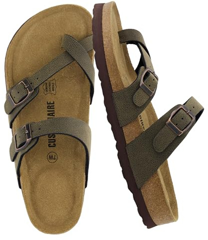CUSHIONAIRE Dam Luna Cork fotbädd sandal med komfort brun robust 6