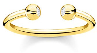 THOMAS SABO Damen-Damenring 925er Silber 2 Zirkonia