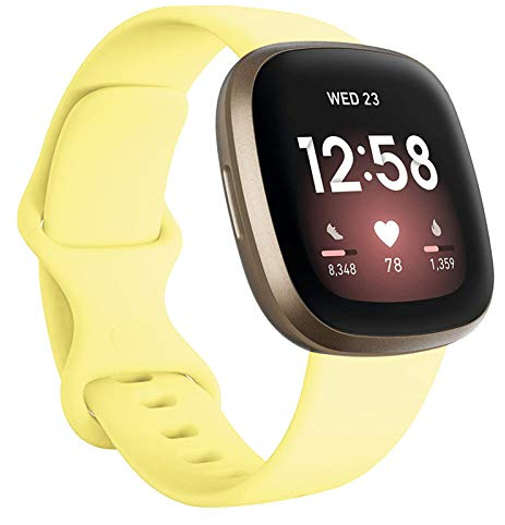 FunBand Kompatibel mit Fitbit Versa 3/Fitbit Versa 4/Fitbit Sense/Fitbit Sense 2, Sportband aus weichem Silikon, Ersatzarmband, kompatibel mit Fitbit Versa 3/Fitbit Versa 4, Small, Silikon