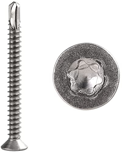 FASTON® Bohrschrauben TORX 3,9x38 mm mit Senkkopf, Form O Edelstahl A2 V2A (100 Stück) DIN 7504 TX Selbstschneidend Schrauben Schnellbauschrauben Selbstschneidende für Weichmetalle (z.B. Aluminium)