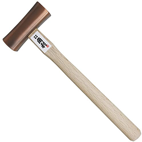KAKURI Chisel Hammer 570g, Professional Japanese Woodworking Carpenter Hammer for Chisel, Plane, Nail, Heavy Duty Japanese Carbon Steel Bronze Plated Square Head, Made in JAPAN