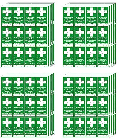 TMS PRO SHOP BIGPACK Erste-Hilfe-Siegel, Sicherheitsstanzung, grün/weiß, 2,5 x 4,5 cm, 240 ST aus Folie, Art.-Nr. 608828
