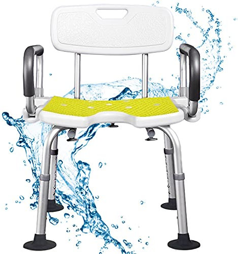 DBMGB Duschstuhl Duschhocker für Badewanne Höhenverstellbar für Senioren, Badehocker Badestuhl mit Rutschfesten Füßen und U-Cut-Sitzplatte, Liquidität Reduzieren, Last 150kg