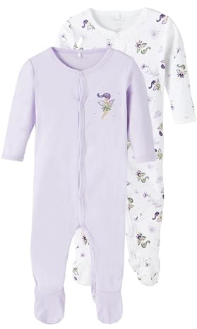 NAME IT 2er Pack Mädchen Schlafstrampler aus Bio-Baumwolle Orchid Petal-98
