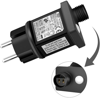 Dalugo Transformador para las luces de Navidad, 31V 6W adaptador de alimentación con 8 modos para las luces de la cadena al aire libre, las luces de la red y las luces del carámbano