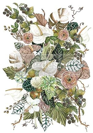 Redesign with Prima Decor Transfers® Anthurium Total Sheet Size 24x35,Cut Into 3 Sheets 655350656393