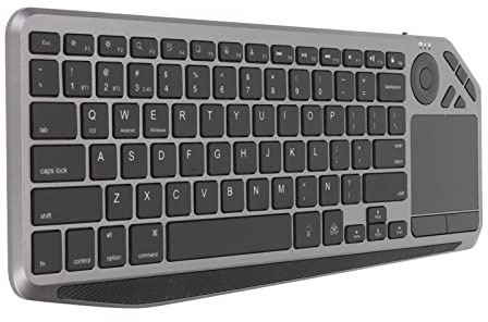 PUSOKEI Tastiera Wireless con Touchpad, Tastiera Touch Wireless 2.4G/BT, Tastiera Multi-Dispositivo Retroilluminata Colorata per iOS/Android/per Smart TV, PC Portatile