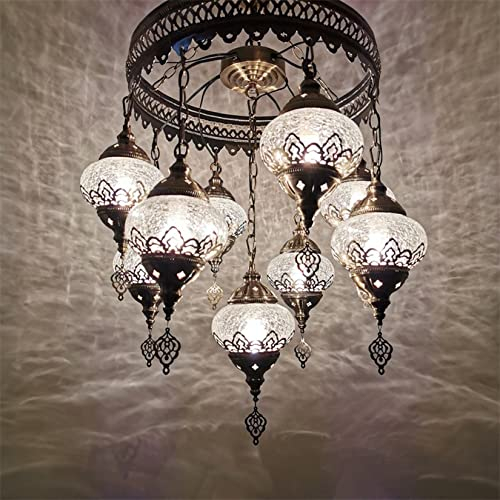 BOTOWI Deckenbehang Boho Pendelleuchte Leuchte Lampen 22 Türkisches Marokkanisches Mosaik Festverdrahtet ODER Swag Wandstecker in Kronleuchter Licht Für Esszimmer Dekorative
