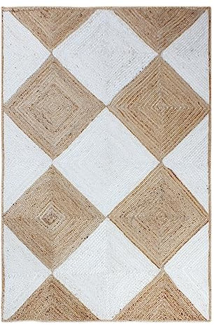 CASAVANI Indischer Handgefertigter Jute Area Teppich Outdoor Garten Yoga Teppich Küche Wohnzimmer Teppich Geflochten Gewebt Kelim Teppich 90 x 600 cm (3 x 20 Fuß Läufer)