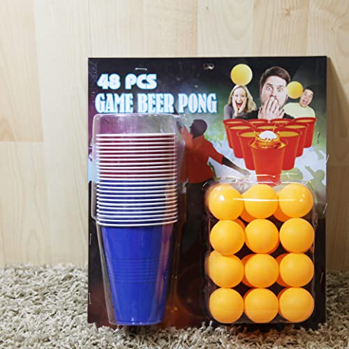 Framan Jeu de 48 pièces, 24 verres et 24 balles de ping pong
