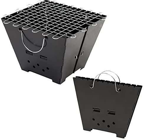 OURECO Réchauds de Camping en Plein air, réchaud Pliant Portable, réchaud de Pique-Nique, Gril à brochette, réchaud à Charbon de Bois, pour la Cuisine, la Tente, la randonnée, la pêche, la randonnée