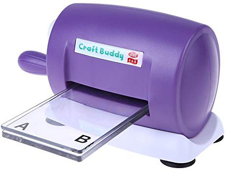Uoicern Plastic Dies Cutting Embossing Machine Portable DIY Manual Die Cutting Machine Purple Adjustable Photo Decor for Card Making Scrapbooking