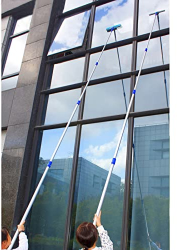 Limpiacristales Limpiador de Ventanas Aluminio Escobilla Telescópica Limpia Cristales 2 En 1, Interior/ Exterior Kit De Herramientas De Limpieza De Ventanas, 1,2 2,4 3,6 4,5 6 M De Longitud ( Size : L