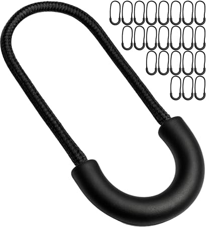 Reißverschluss Anhänger zum Einfädeln, 24 Stück, in Schwarz, Größe 60 x 30 mm, Nylon Ersatzzipper zur Reparatur, Reißverschluss Zipper, Reißverschluss Schieber für Sportbekleidung, Rucksack, Tasche